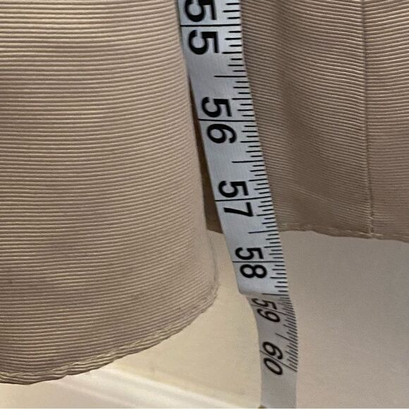 OLEG CASSINI beige biscotti illusion lace formal dress bridesmaid wedding gown 4 - Picture 13 of 16